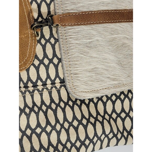 MW Myra Bags Hairon Flap Backpack‎ Purse Shoulder Hand Bag Recycled Canvas EUC - Picture 2 of 12